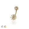 316L SURGICAL STEEL MULTI CZ FLOWER NON DANGLE BELLY BUTTON NAVEL RING 